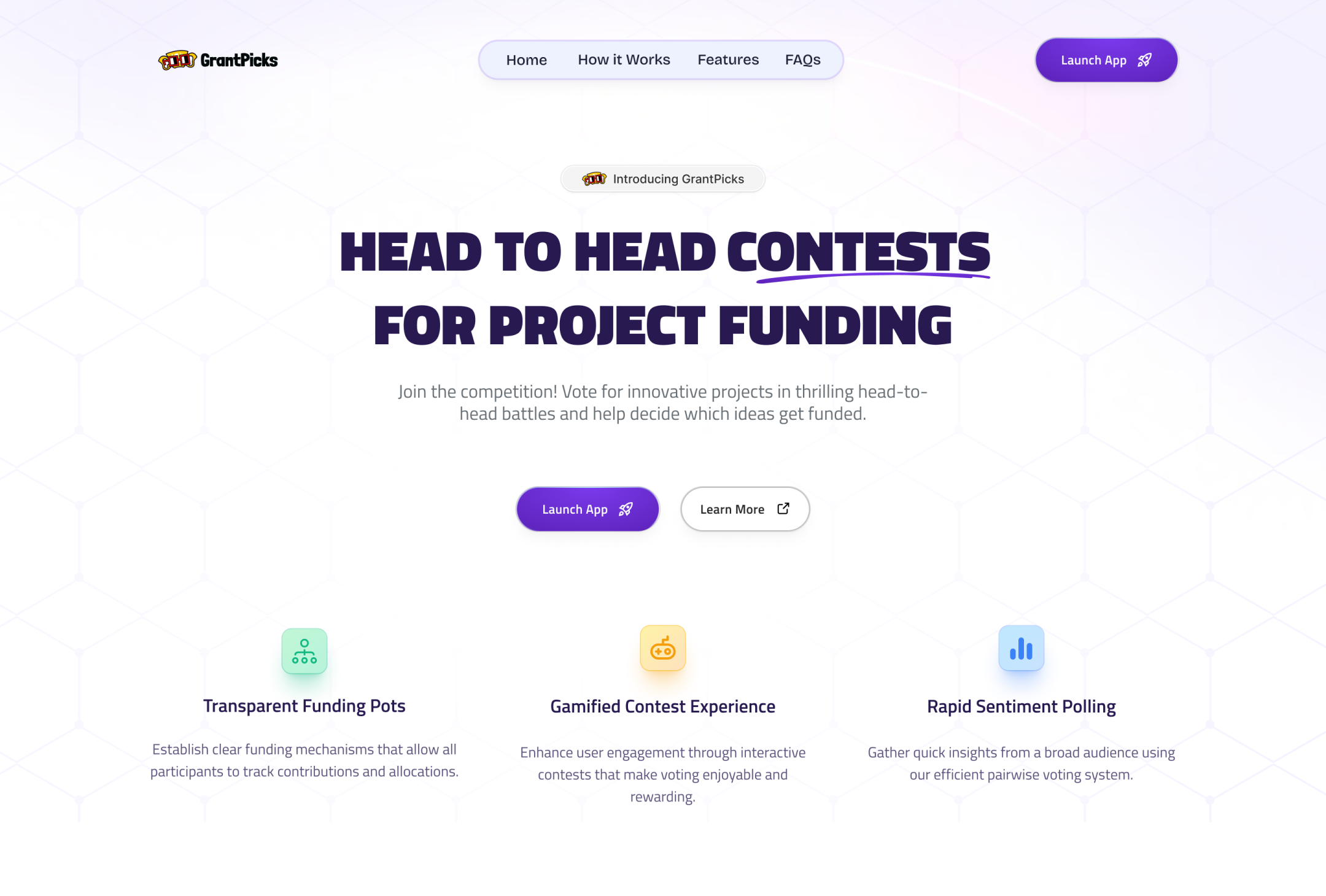 Grantpicks Landing page