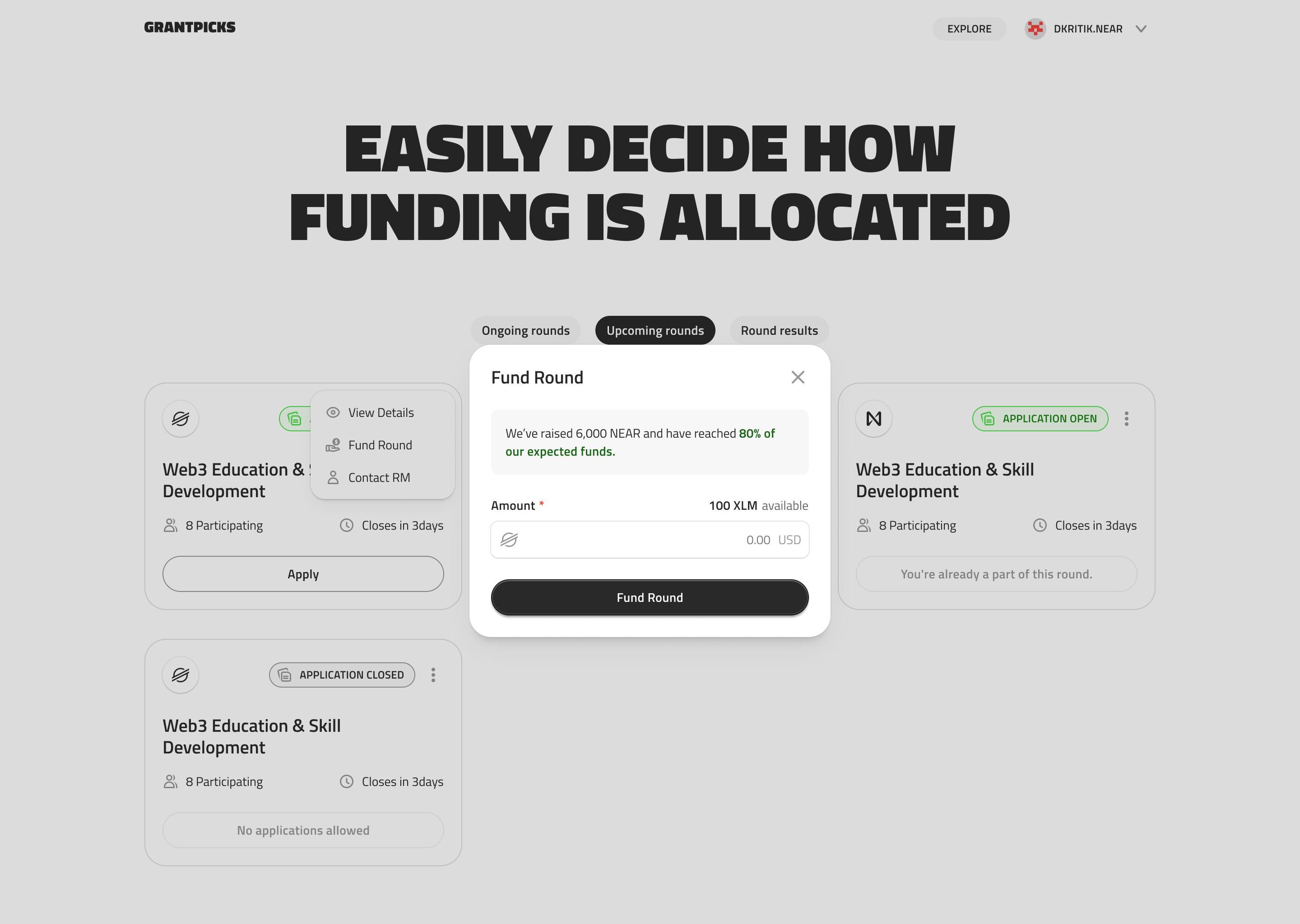 Fund Round Modal